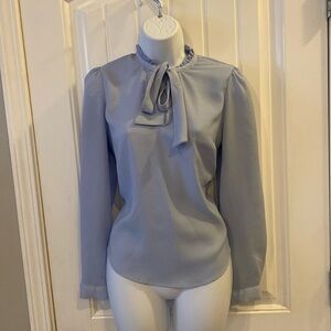 🔥5/$20🔥 FOREVER 21 RUFFLE TIE COLLAR LONG SLEEVE BLOUSE